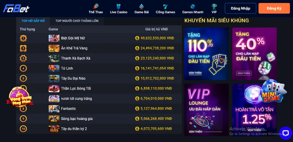 Chương trình VIP sòng bạc trực tuyến